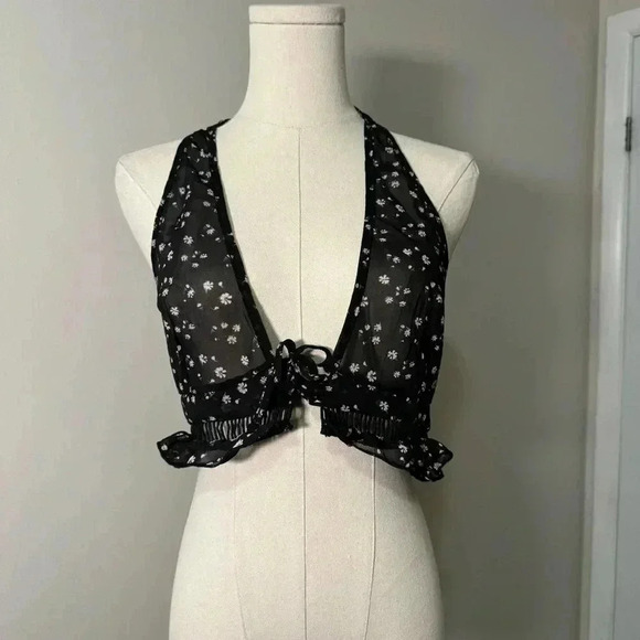 NWOT HAUTE NORDSTROM BONDED HALTER BRALETTE S - Picture 2 of 5